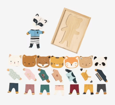 Animaux magnétiques à habiller en bois FSC® - multicolore