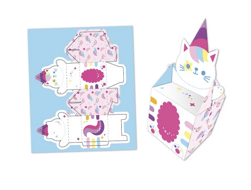 Kit Créatif - 12 Boîtes en Papier Kawaii à Créer